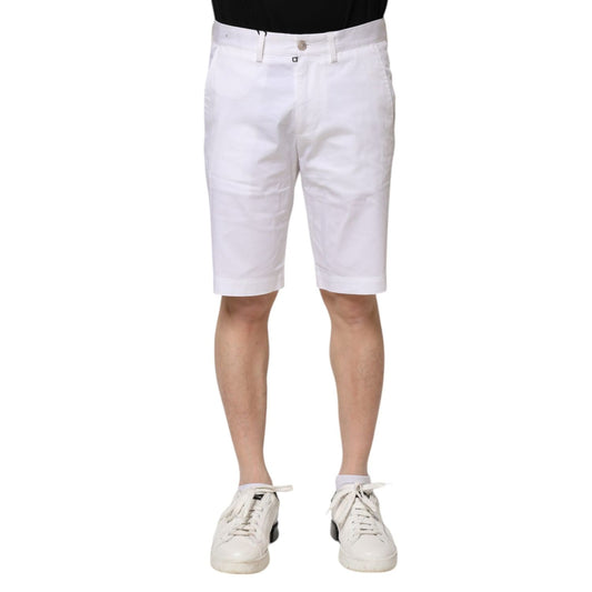 Dolce & Gabbana White Cotton Stretch Men Denim Bermuda Shorts PAN75242-44