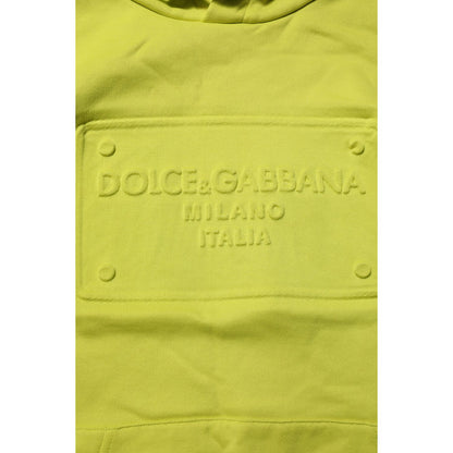 Dolce & Gabbana Green Cotton Hooded Logo Sweatshirt Sweater