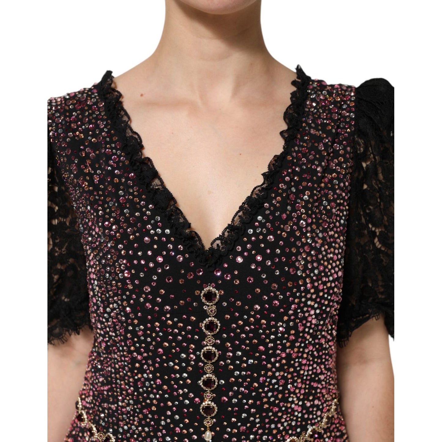 Dolce & Gabbana Multicolor Embellished Mermaid Gown Dress DR81746-48