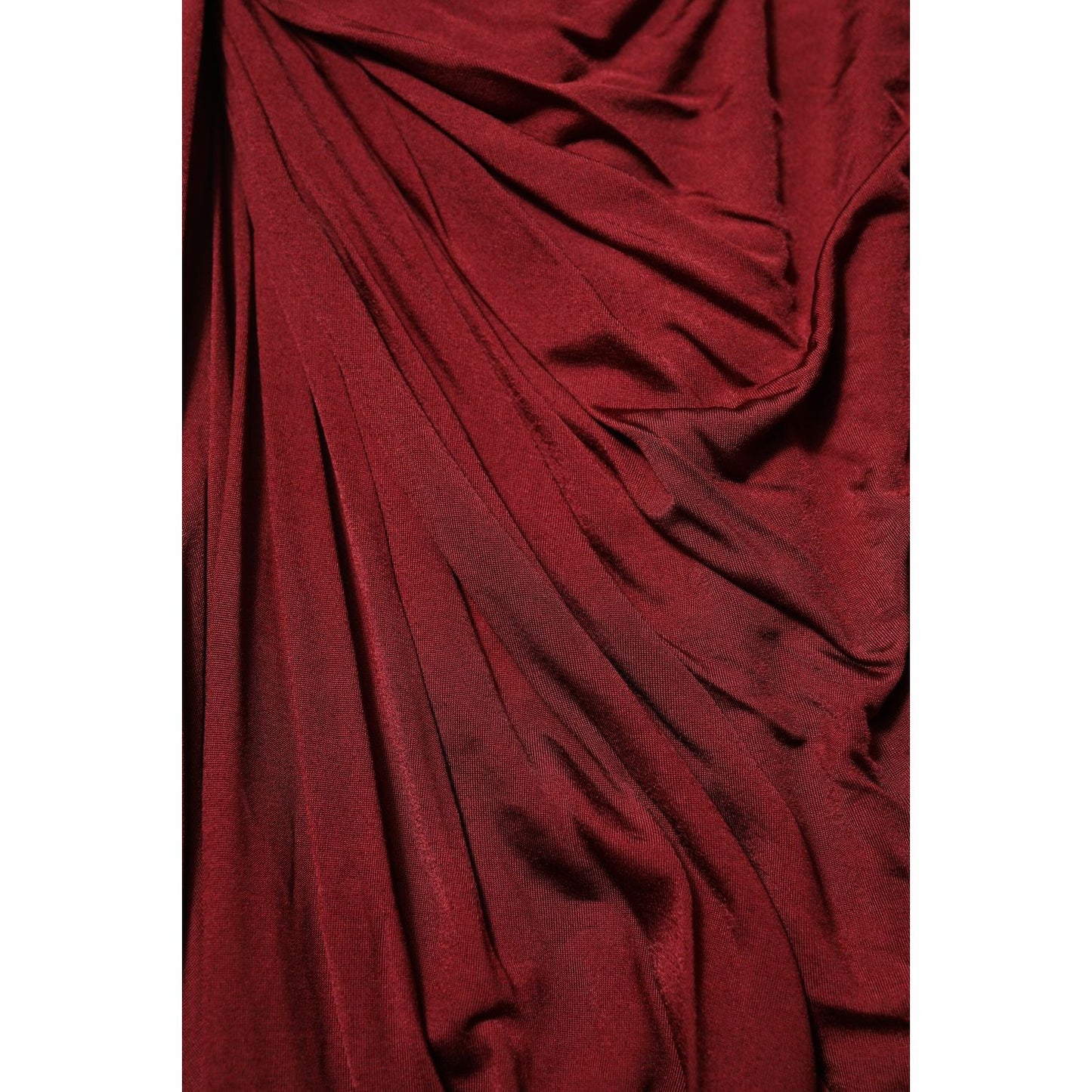 Dolce & Gabbana Red Viscose Fitted One Shoulder Midi Dress DR81753-46