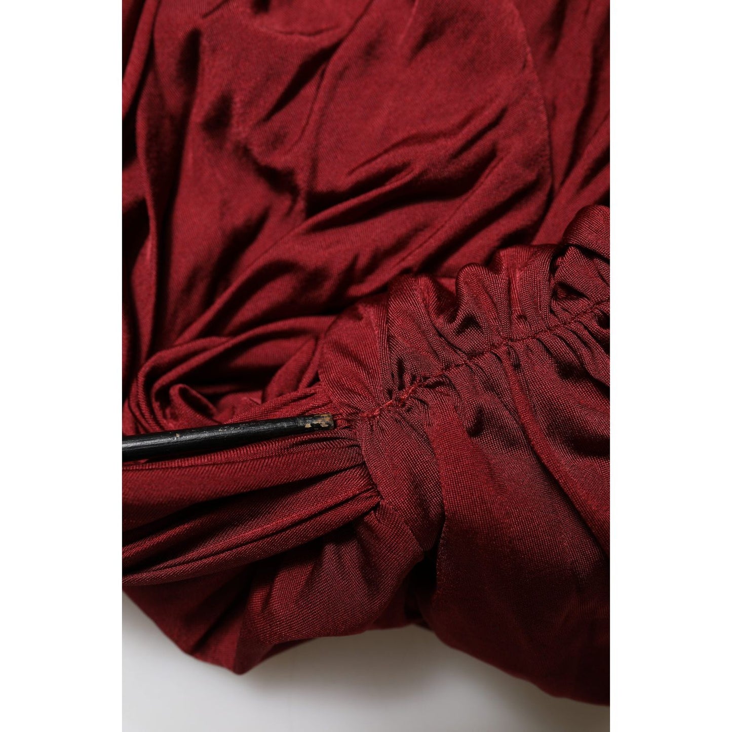 Dolce & Gabbana Red Viscose Fitted One Shoulder Midi Dress DR81753-46
