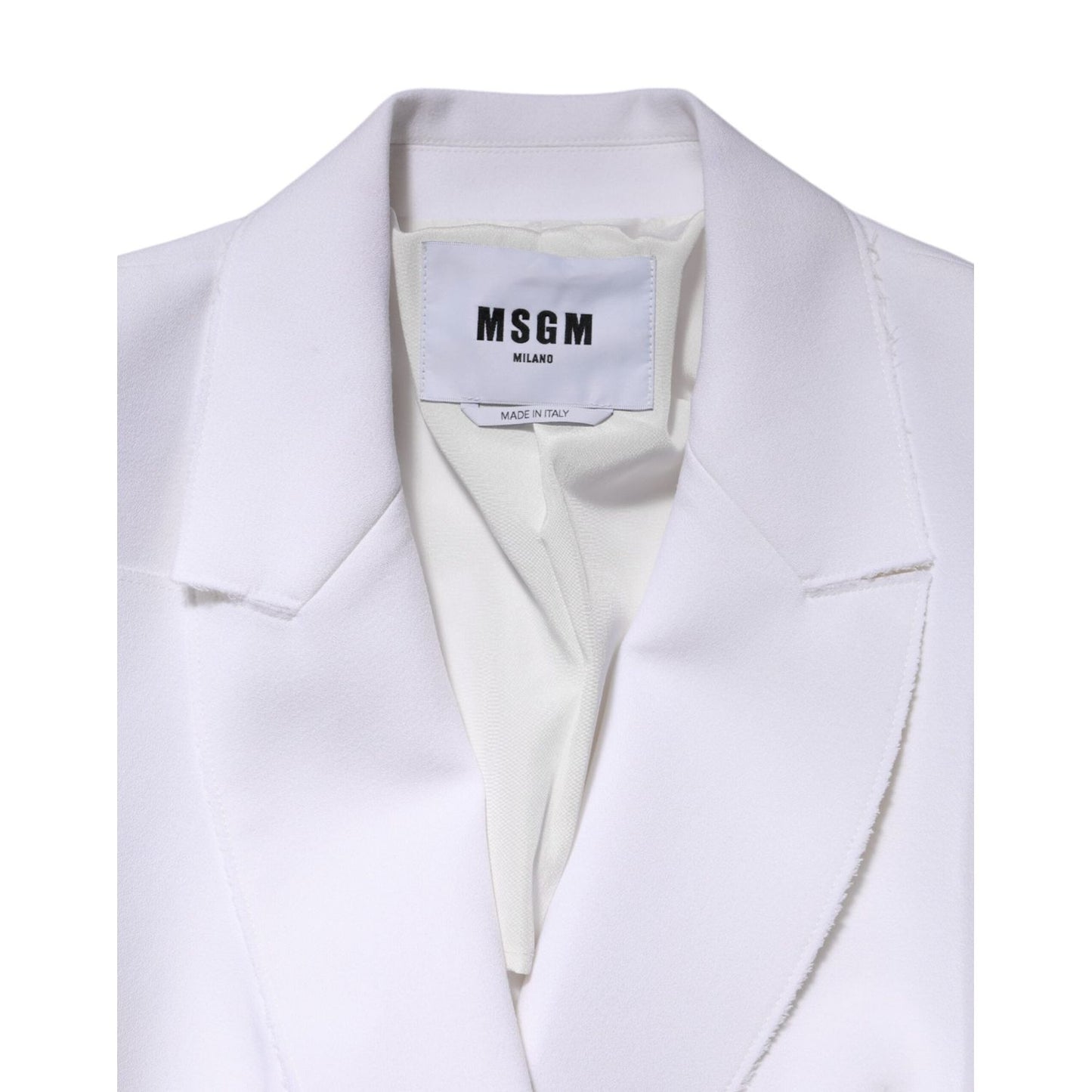 MSGM White Polyester Long Sleeves Ruffled Wrap Jacket JKT41287-46