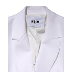 MSGM White Polyester Long Sleeves Ruffled Wrap Jacket JKT41287-46