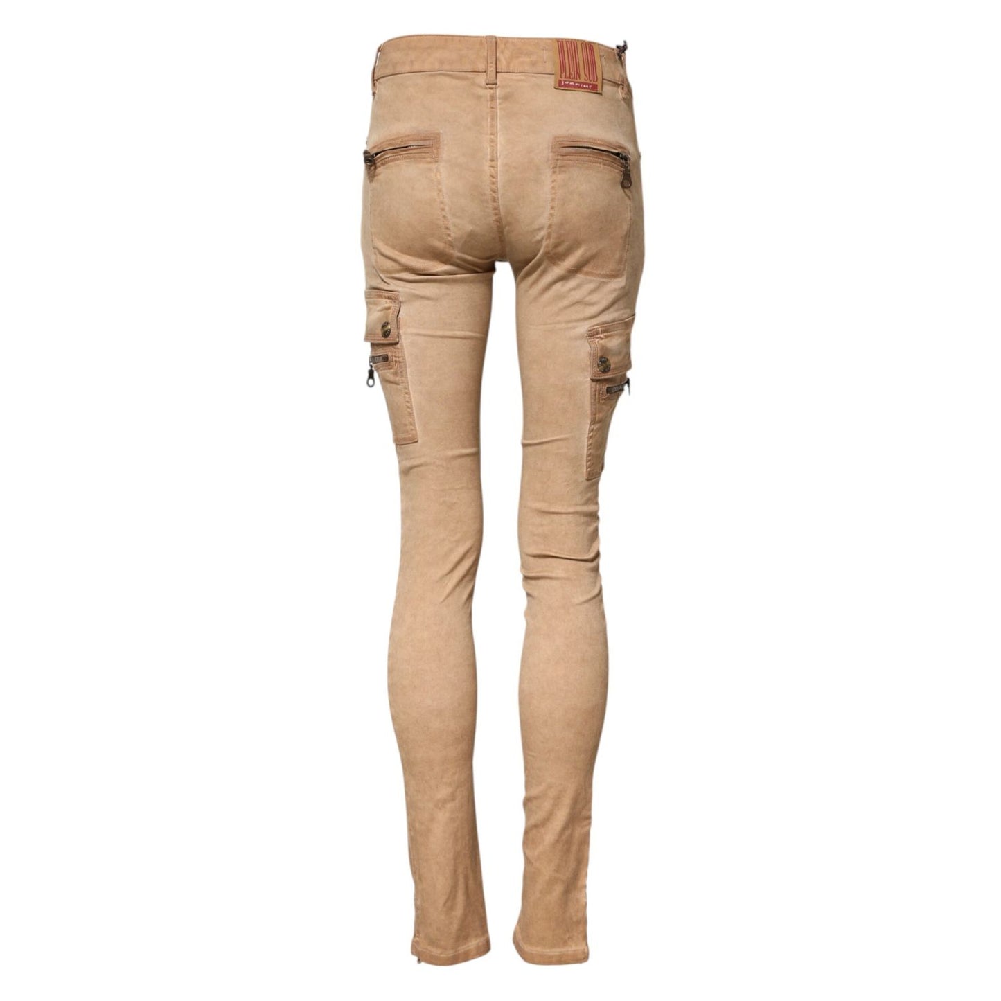 PLEIN SUD Brown Cotton Mid Waist Skinny Denim Jeans