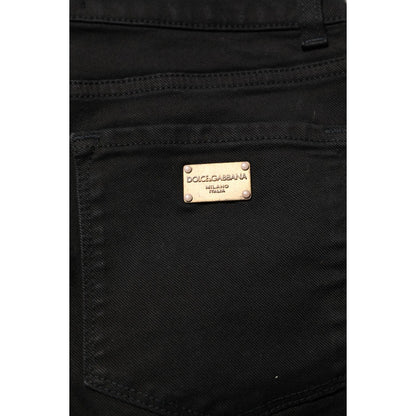 Dolce & Gabbana Black Skinny Cotton Mid Waisted Denim Jeans