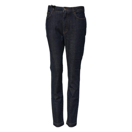 Dolce & Gabbana Blue Queen Patch AUDREY Mid Waist Denim Jeans