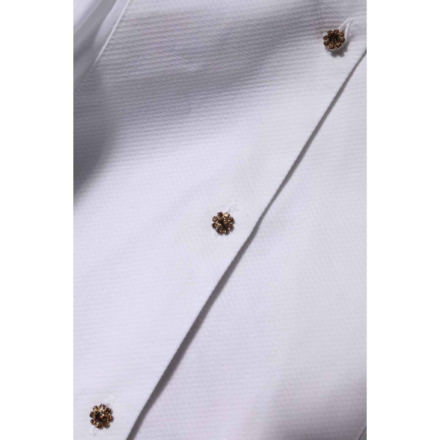 Dolce & Gabbana White Cotton Long Sleeves Formal Top Shirt