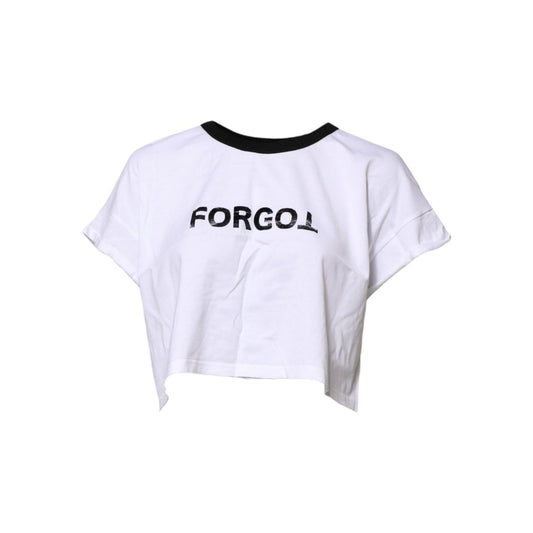 Dolce & Gabbana White Graphic Print Crew Neck Cropped T-shirt TSH906755-46