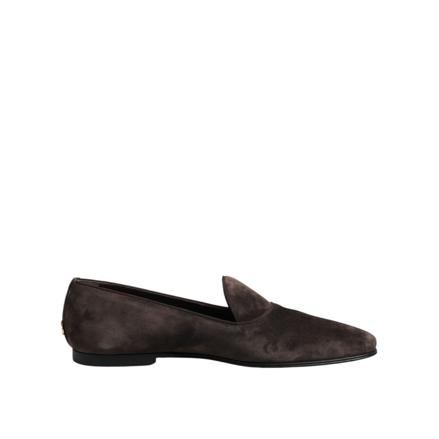 Dolce & Gabbana Brown Velvet Leather Slip On Loafers Shoes