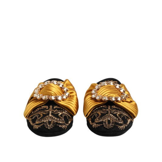 Dolce & Gabbana Multicolor Embellished Flat Sandals Shoes MV7489-44