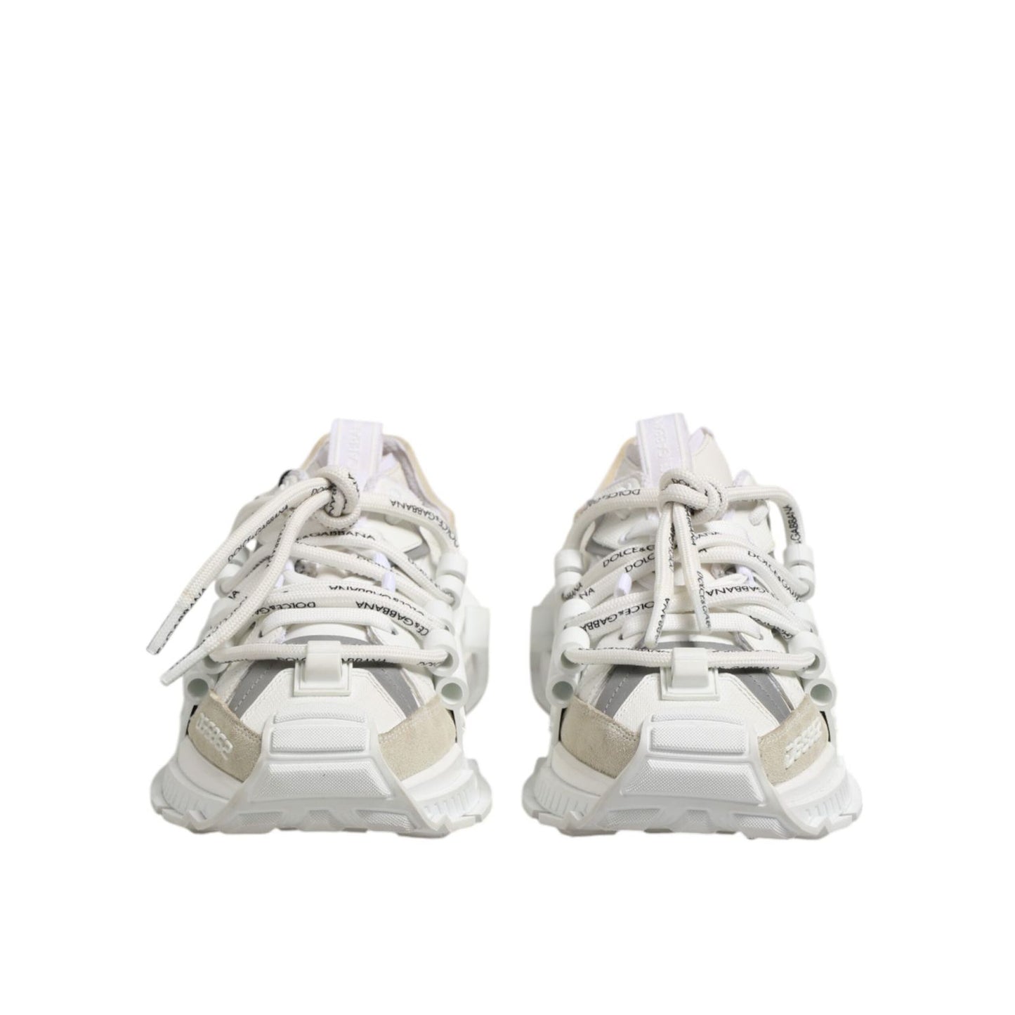 Dolce & Gabbana White Gray Low Top Space Sneakers Shoes MV7432-40.5