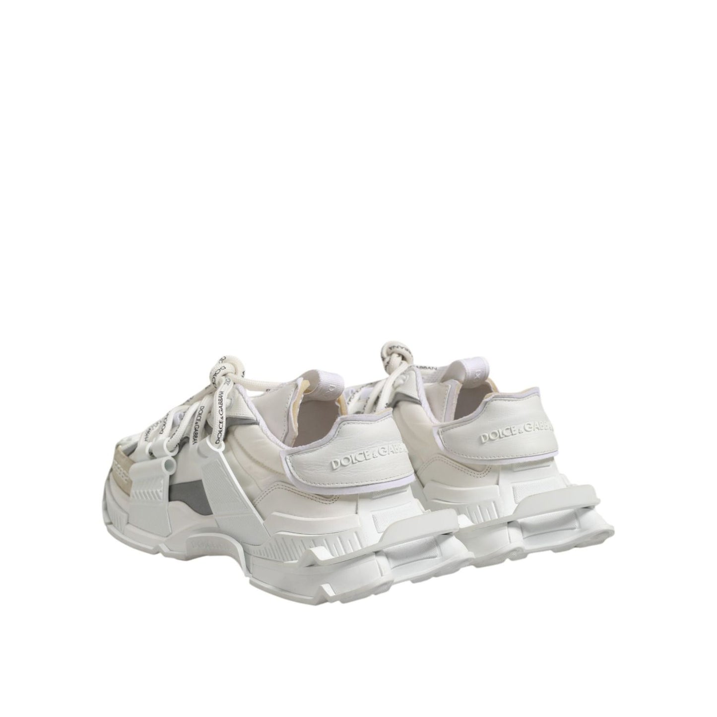 Dolce & Gabbana White Gray Low Top Space Sneakers Shoes MV7432-40.5