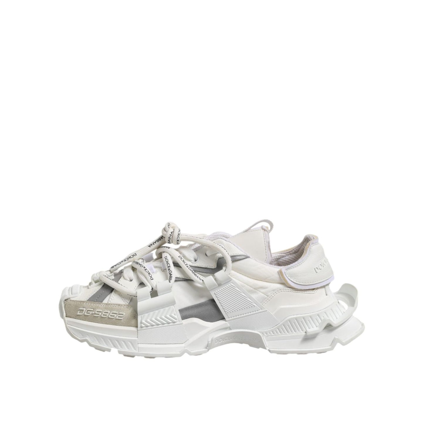 Dolce & Gabbana White Gray Low Top Space Sneakers Shoes MV7432-40.5
