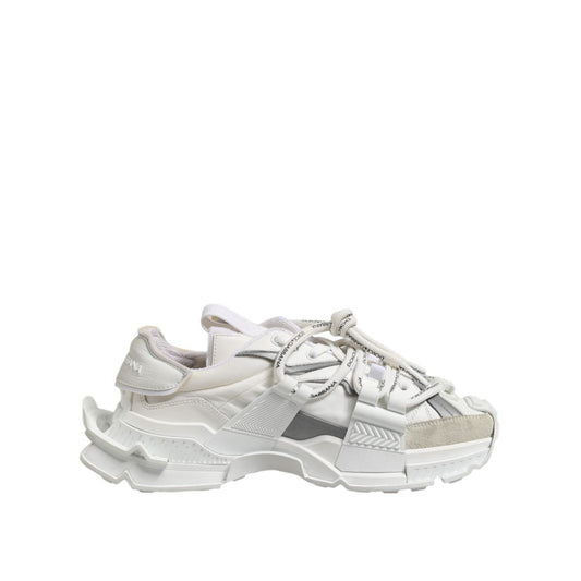 Dolce & Gabbana White Gray Low Top Space Sneakers Shoes MV7432-40.5