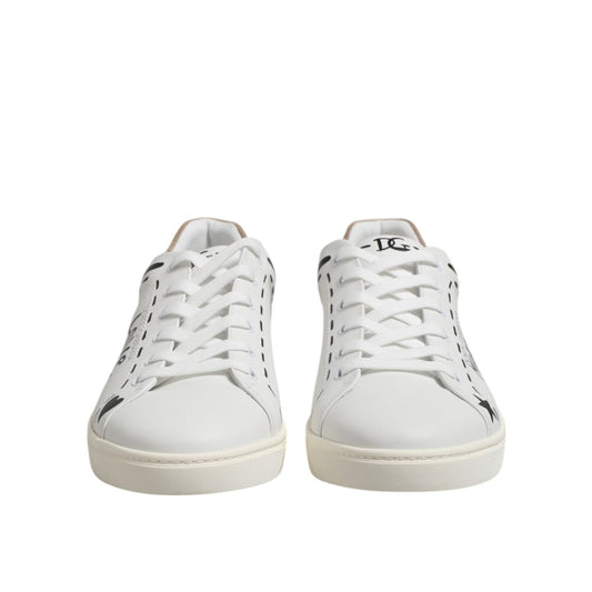 Dolce & Gabbana White Leather MILANO Low Top Sneakers Shoes MV7525-44