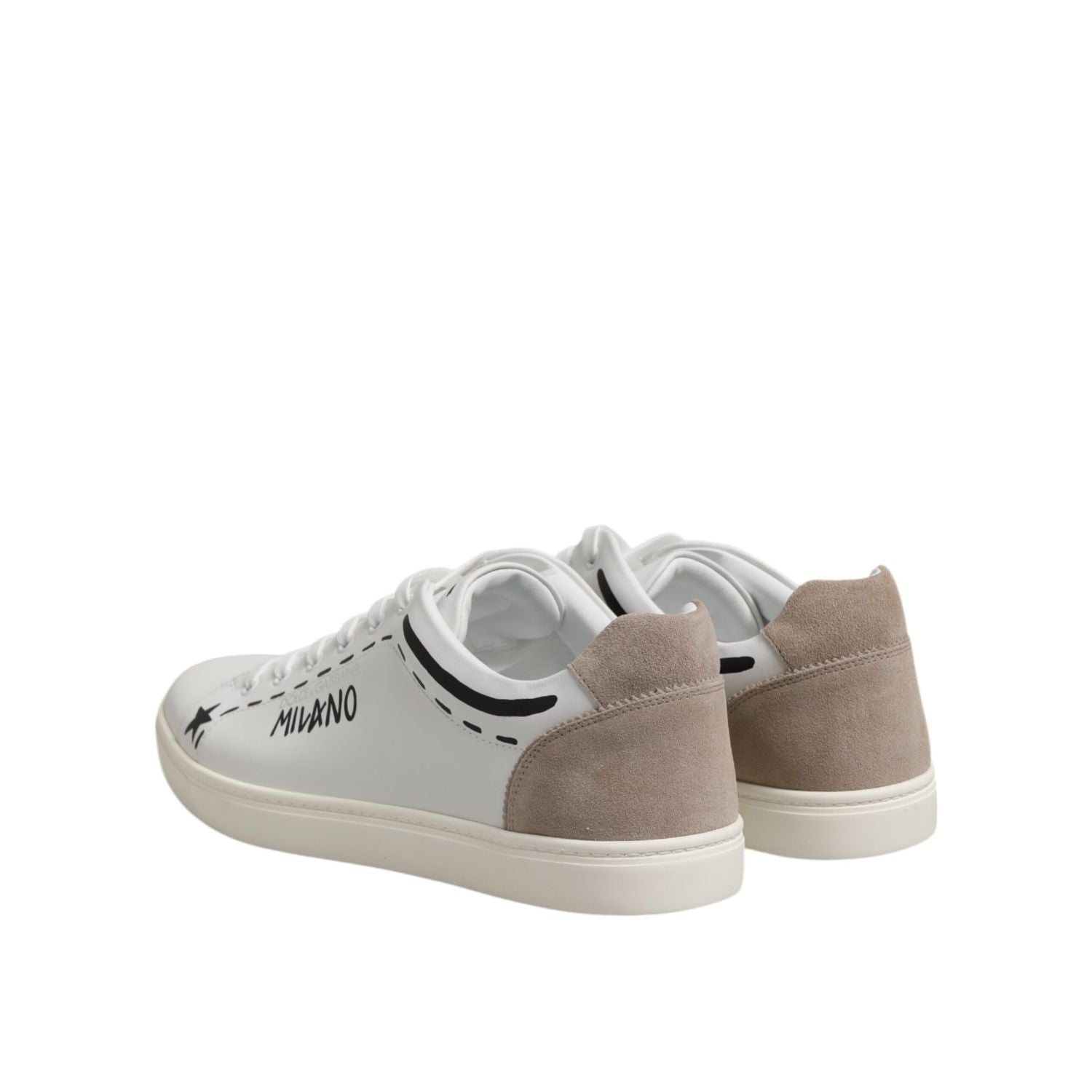 Dolce & Gabbana White Leather MILANO Low Top Sneakers Shoes