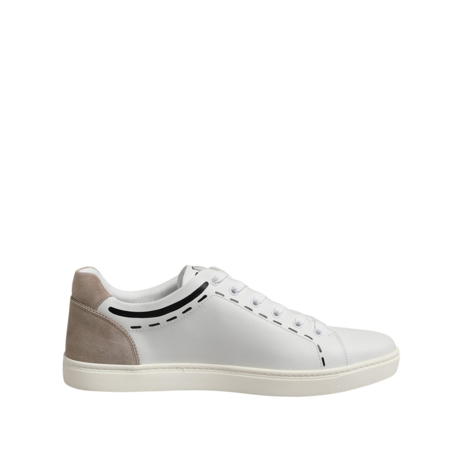 Dolce & Gabbana White Leather MILANO Low Top Sneakers Shoes