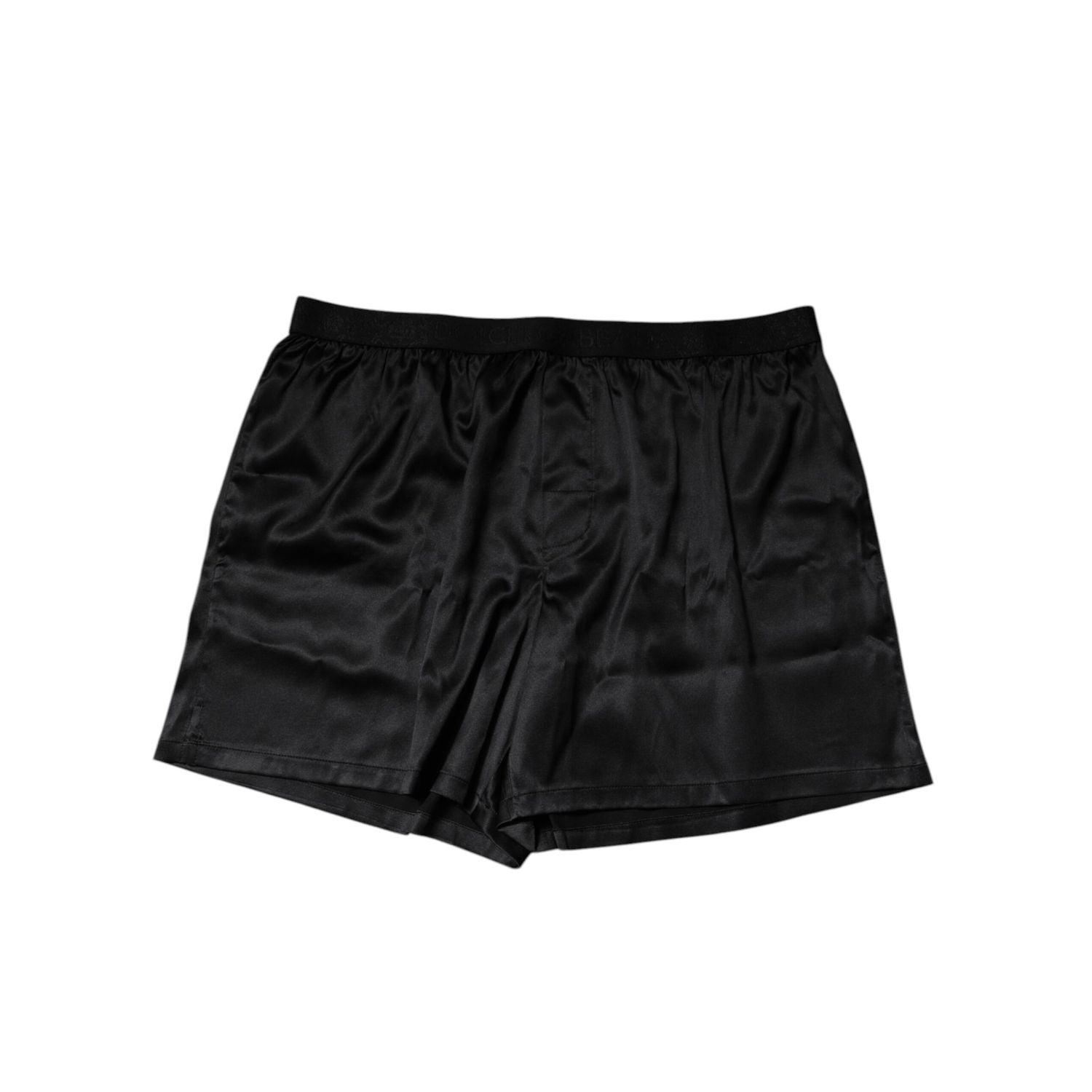 Dolce & Gabbana Black Silk Regular Men Boxer Shorts Underwear