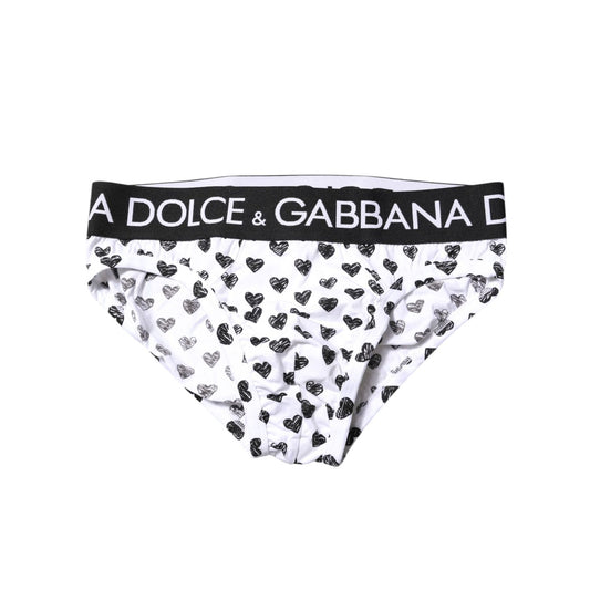Dolce & Gabbana White Heart Printed Regular Brief Underwear BIK1618-4