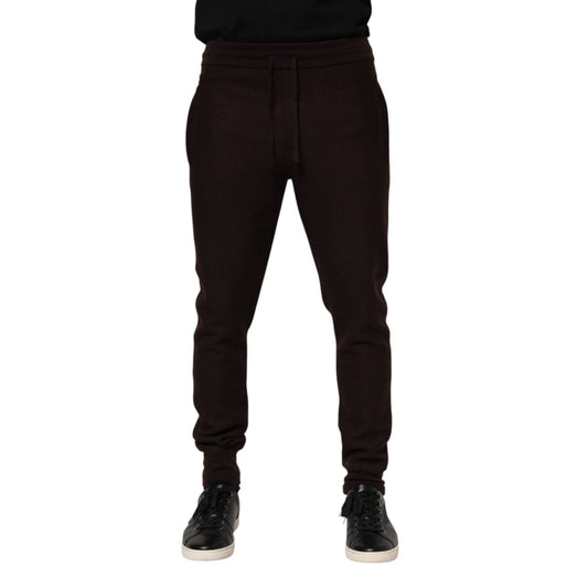 Dolce & Gabbana Brown Cashmere Men Jogger Sweatpants Pants PAN76241-48