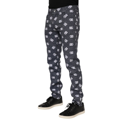 Dolce & Gabbana Dark Gray Logo Cotton Skinny Slim Denim Jeans