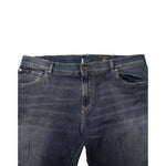 Dolce & Gabbana Blue Cotton Logo Plaque Slim Denim Jeans PAN76355-60