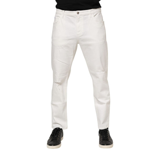 Dolce & Gabbana White Cotton Loose Men Denim Jeans PAN76369-50