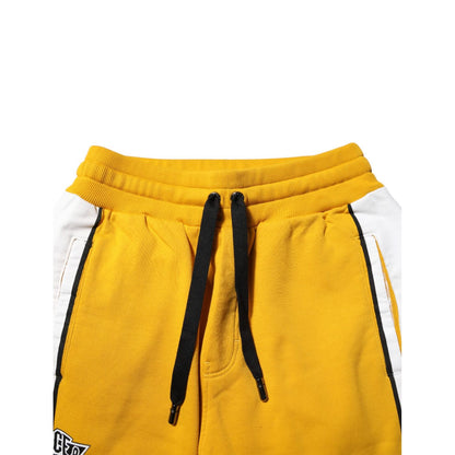 Dolce & Gabbana Yellow Cotton Logo Jogger Sweatpants Pants