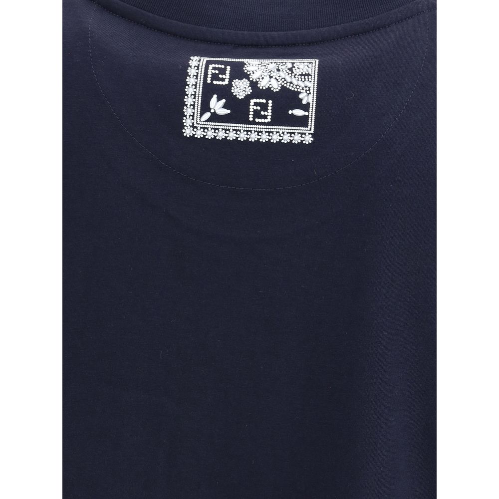 Fendi Blue Cotton T-Shirt