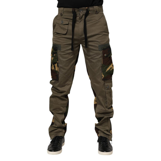 Dolce & Gabbana Brown Cotton Camouflage Cargo Pants PAN76419-46