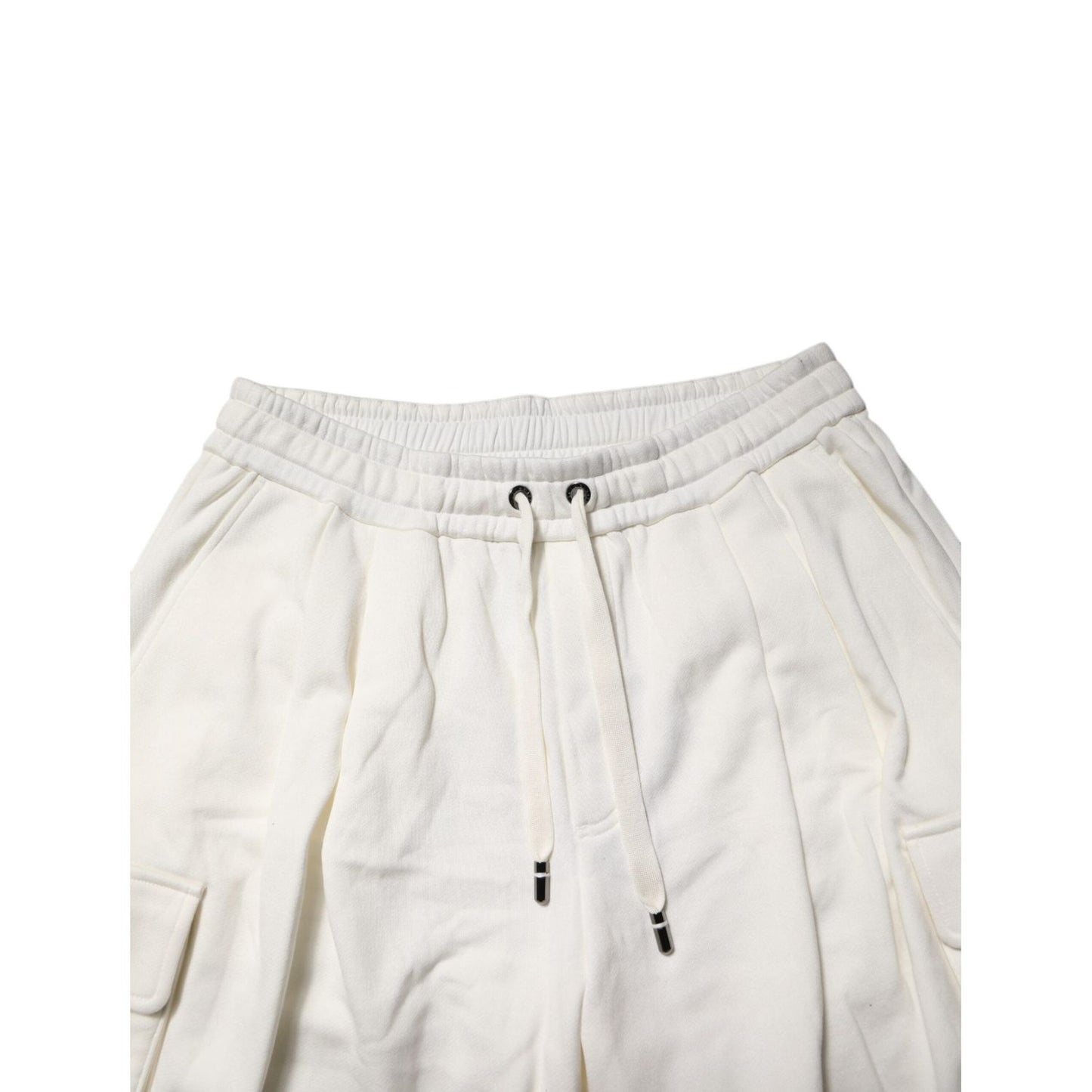 Dolce & Gabbana White Cotton Cargo Bermuda Sweatshorts Shorts PAN76430-50
