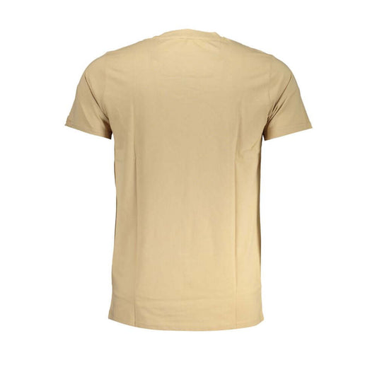 Cavalli Class Beige Cotton T-Shirt CA-28618-XXL