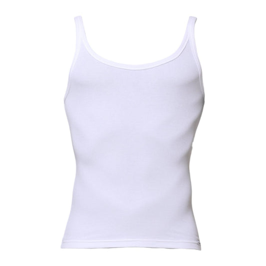 Dolce & Gabbana White Sleeveless Round Neck Men Tank T-shirt TSH906951-2