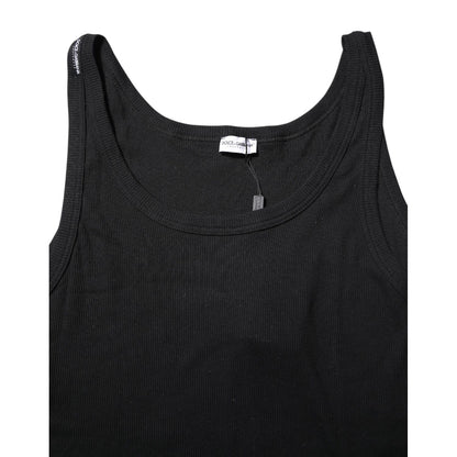 Dolce & Gabbana Black Cotton Sleeveless Underwear Tank T-shirt