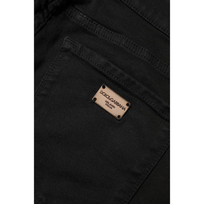 Dolce & Gabbana Black Cotton Skinny Mid Waist Denim Jeans