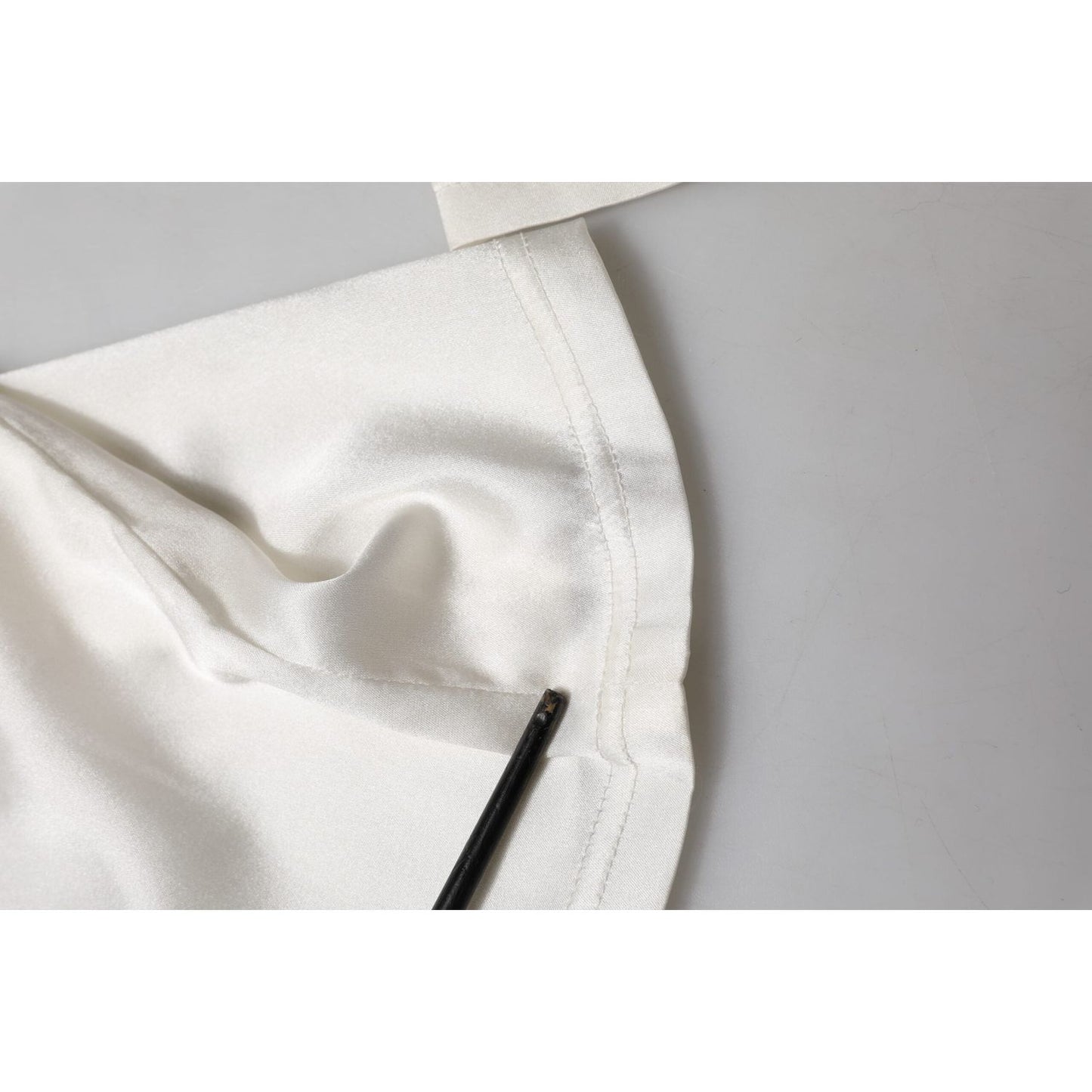 Dolce & Gabbana Ivory Silk Tapered High Waist Pants