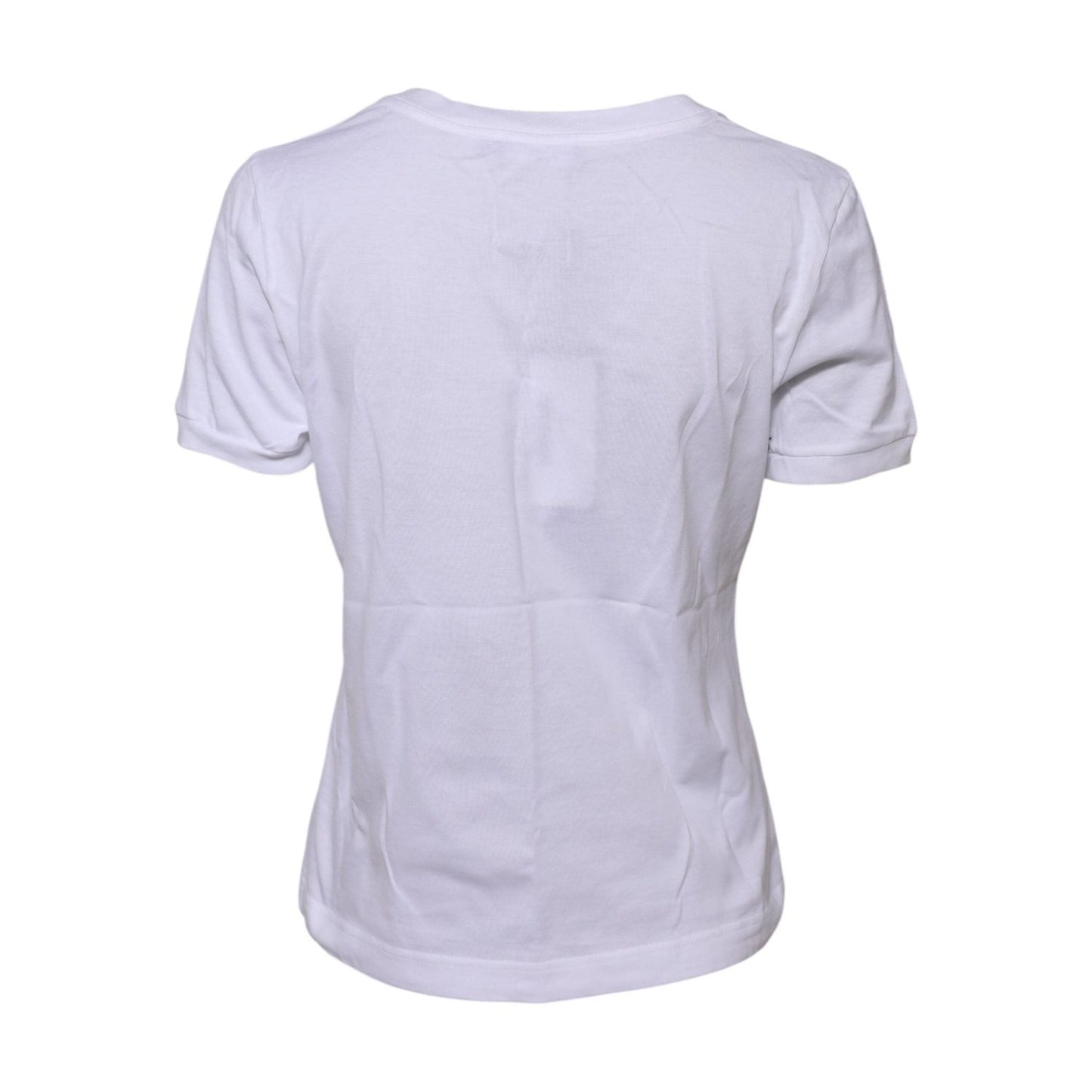 Dolce & Gabbana White Cotton Round Neck Short Sleeves T-shirt