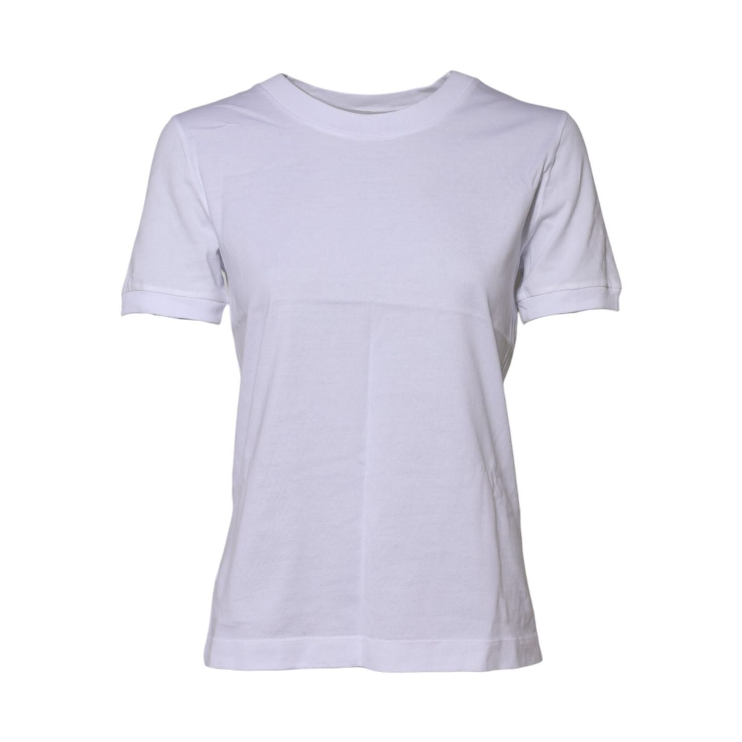 Dolce & Gabbana White Cotton Round Neck Short Sleeves T-shirt