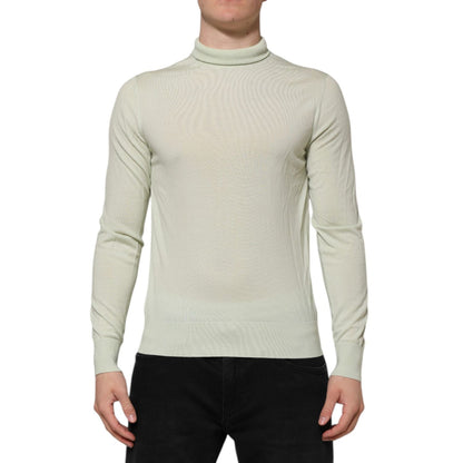 Dolce & Gabbana Mint Green Wool Turtleneck Pullover Sweater