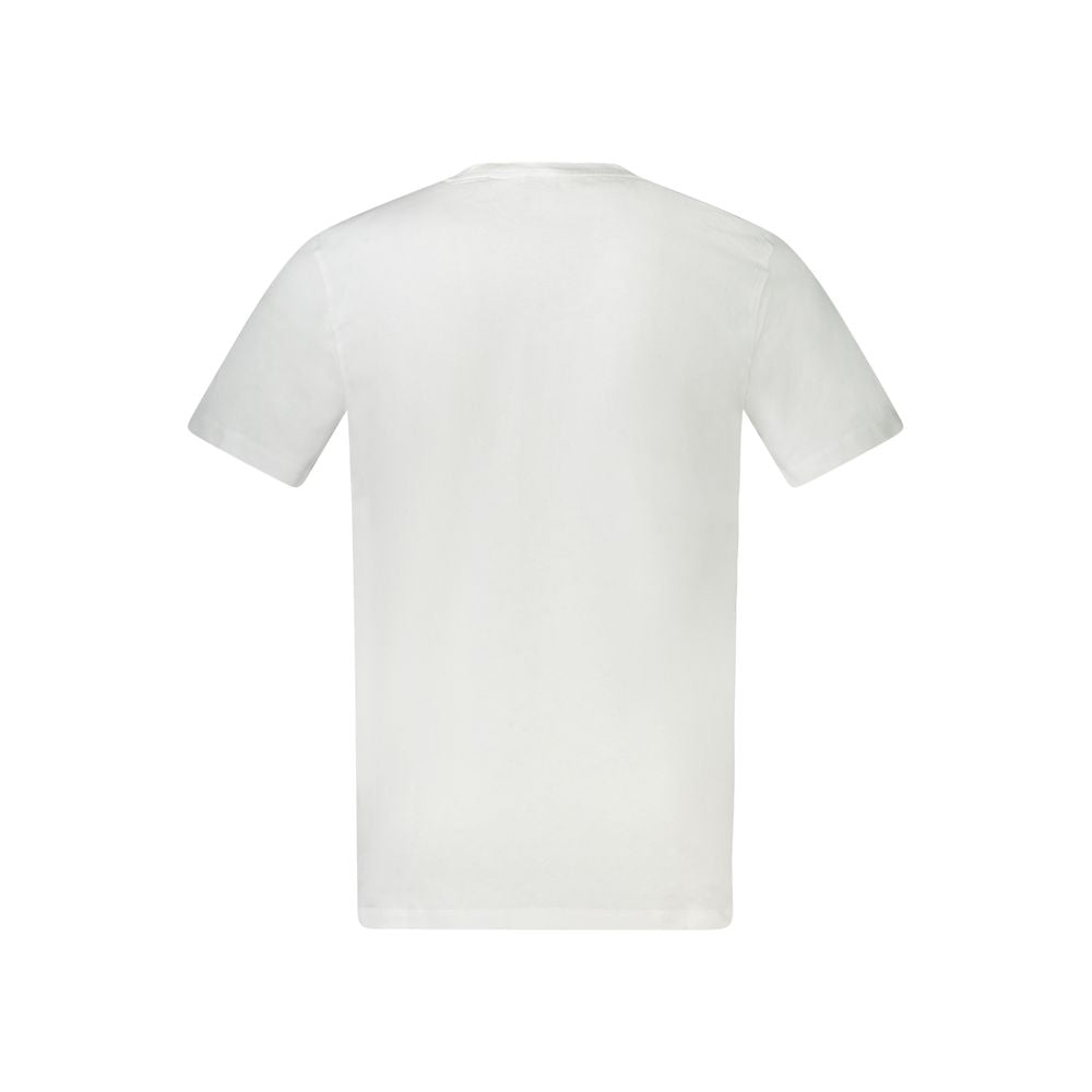 Back view of Hugo Boss White Cotton Men T-Shirt showcasing short sleeves and premium fabric.