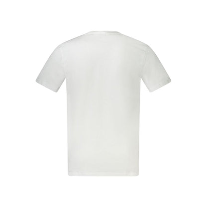 Back view of Hugo Boss White Cotton Men T-Shirt showcasing short sleeves and premium fabric.
