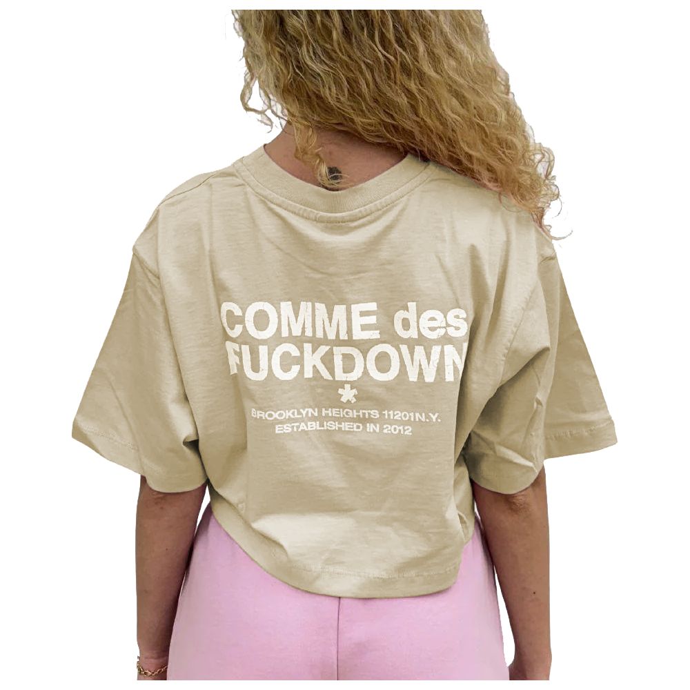 Comme Des Fuckdown Beige Cotton T-Shirt