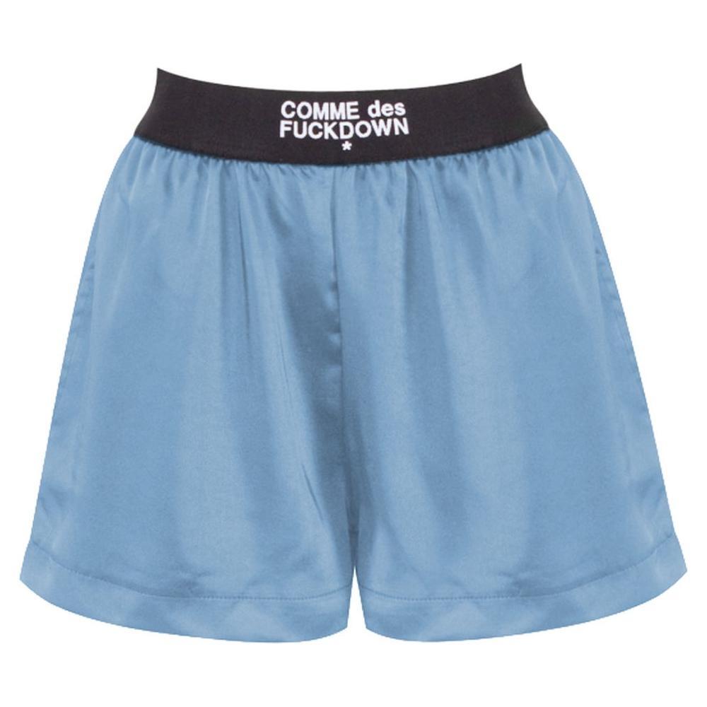 Comme Des Fuckdown Blue Polyester Short CO-15695-IT36|XXS