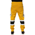 Dolce & Gabbana Yellow Cotton Printed Sweatpants Jogger Pants