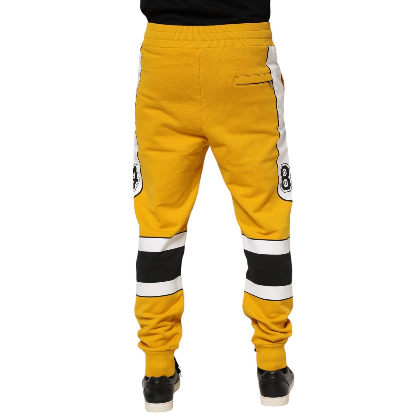 Dolce & Gabbana Yellow 100% Cotton Sweatpants Jogger Pants