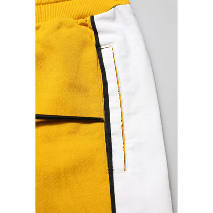 Dolce & Gabbana Yellow Cotton Logo Sweatpants Jogger Pants
