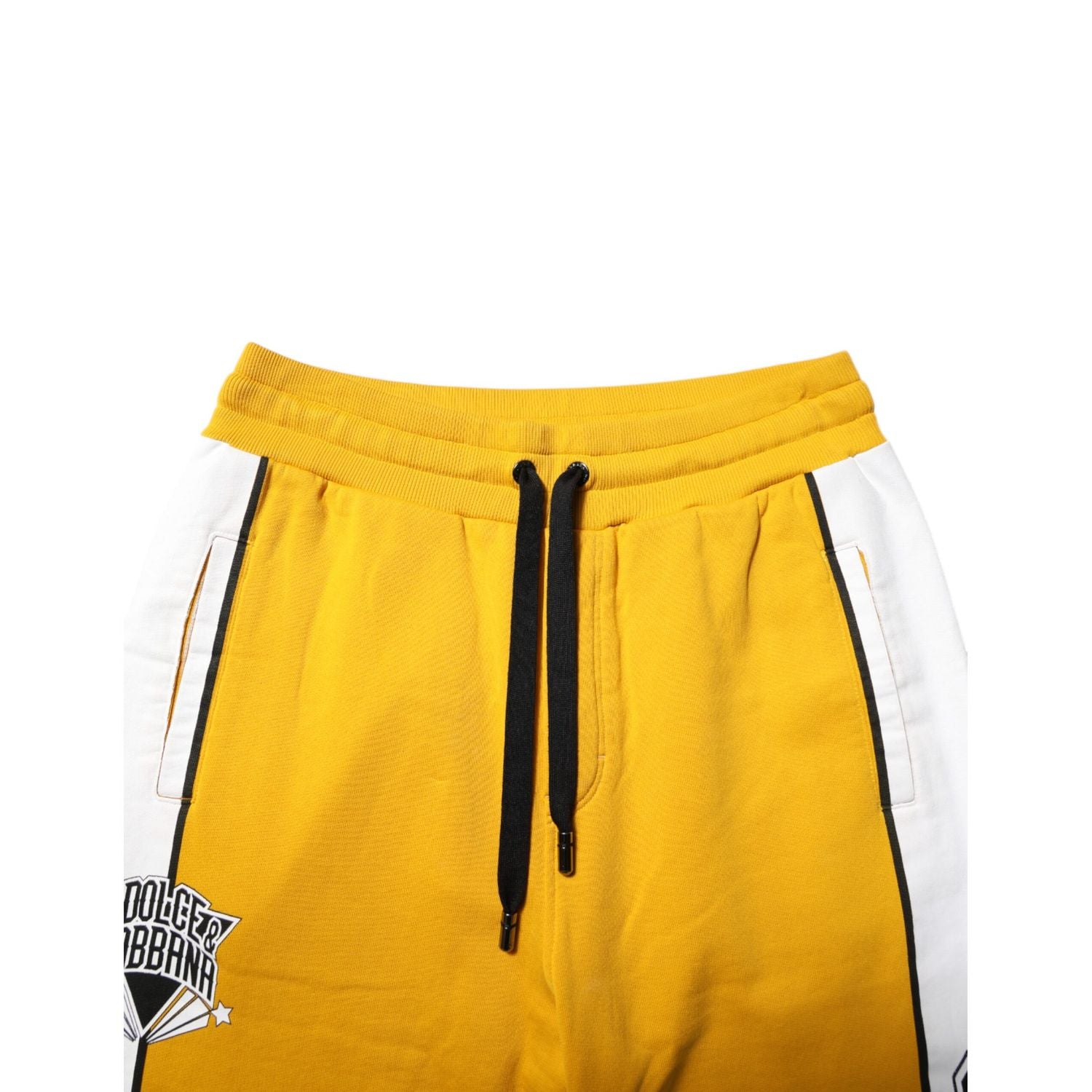Dolce & Gabbana Yellow Cotton Printed Sweatpants Jogger Pants