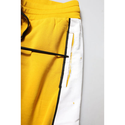 Dolce & Gabbana Yellow Cotton Print Jogger Sweatpants Pants