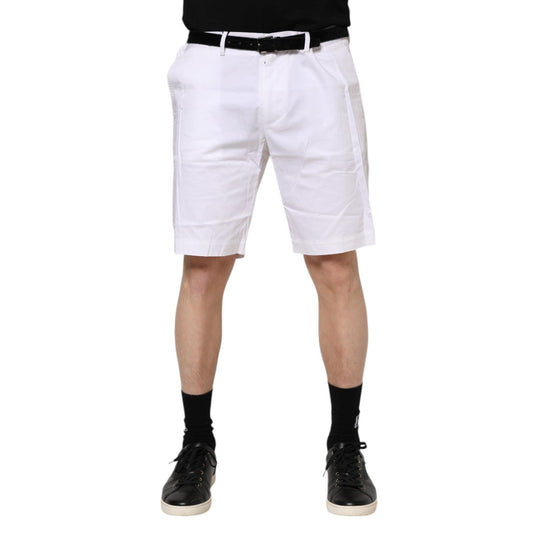 Dolce & Gabbana White Chinos Cotton Stretch Casual Shorts PAN76394-58
