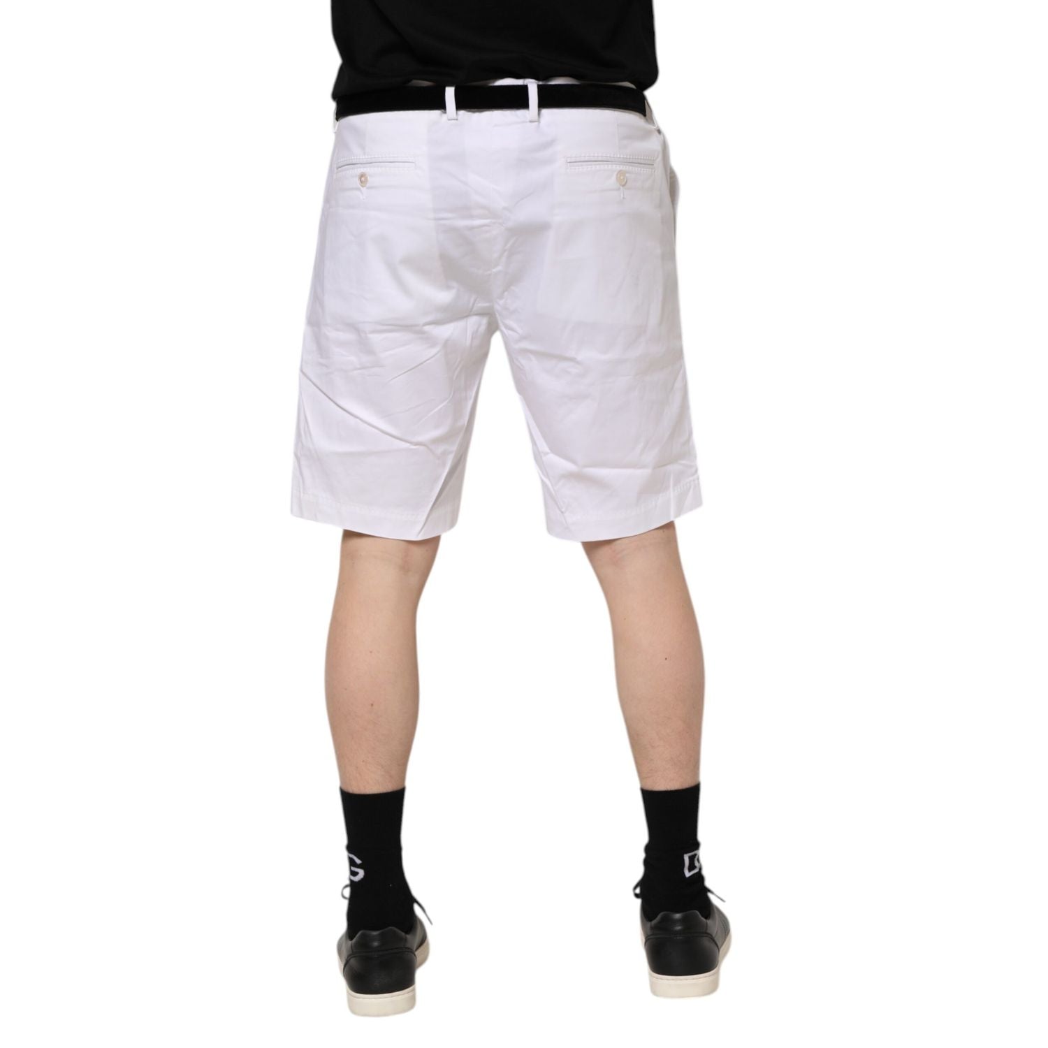 Dolce & Gabbana White Chinos Cotton Stretch Casual Shorts
